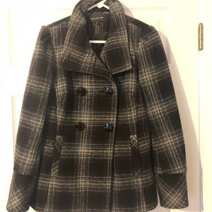Jones New York Plaid Winter Coat - Medium
